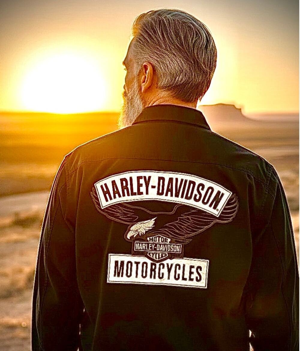 HARLEY DAVIDSON Long Sleeve Button Up Black Shirt 100% Cotton 2XL - Embroidered
